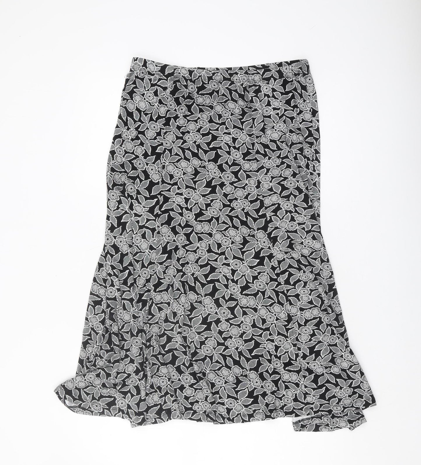 TIGI Women's Black Floral Skirt Size 10