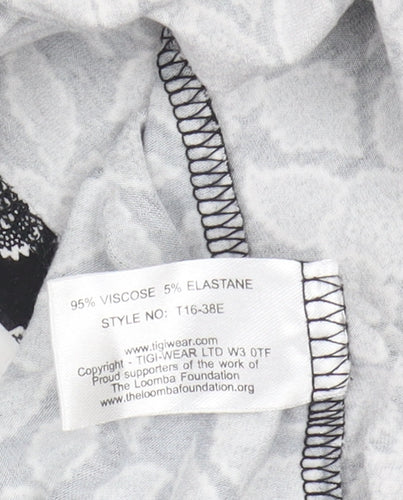 TIGI Women's Black Floral Skirt Size 10