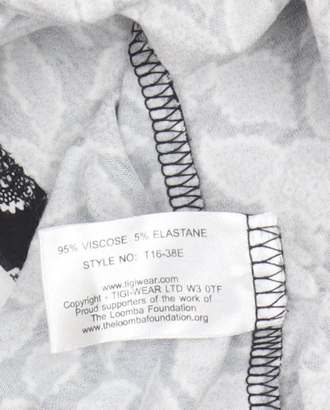 TIGI Women's Black Floral Skirt Size 10