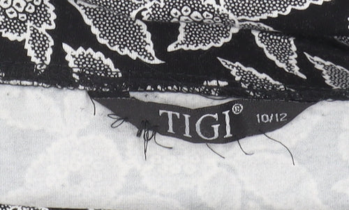 TIGI Women's Black Floral Skirt Size 10