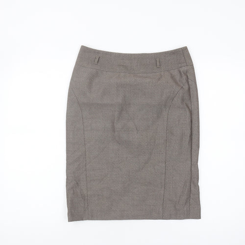Next Women's Grey Pencil Skirt Size 10 Herringbone Pattern