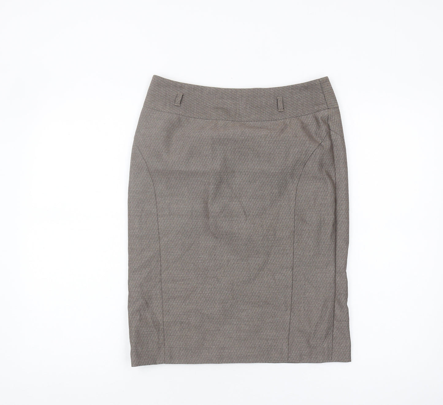 Next Women's Grey Pencil Skirt Size 10 Herringbone Pattern