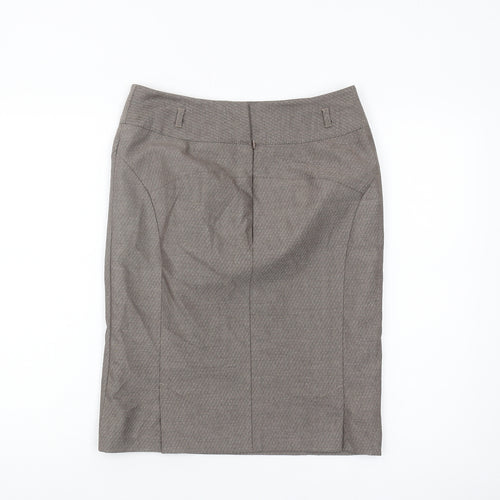 Next Women's Grey Pencil Skirt Size 10 Herringbone Pattern