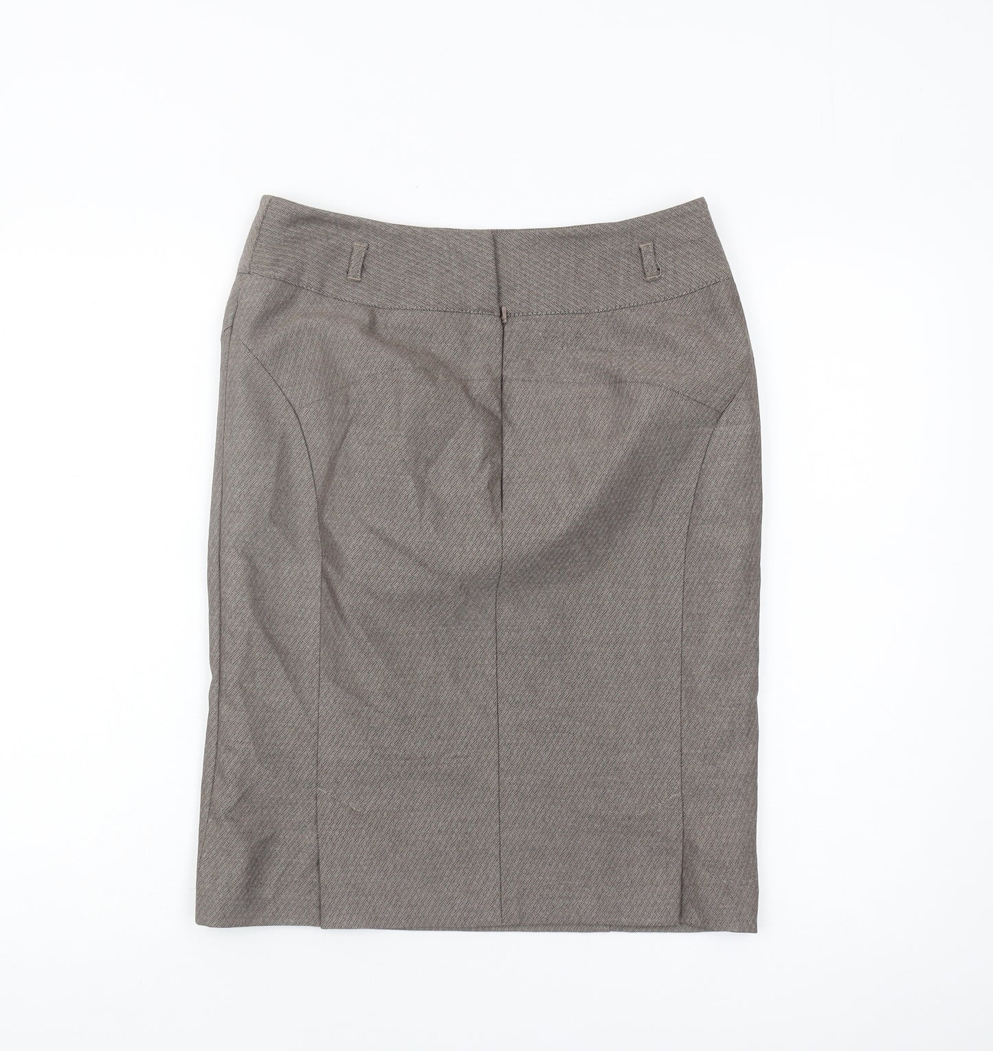 Next Women's Grey Pencil Skirt Size 10 Herringbone Pattern