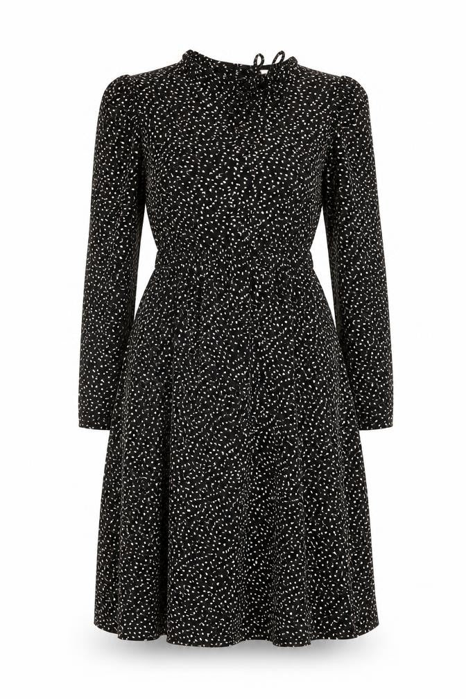 Front view of Marks & Spencer women’s black midi dress, size UK 10