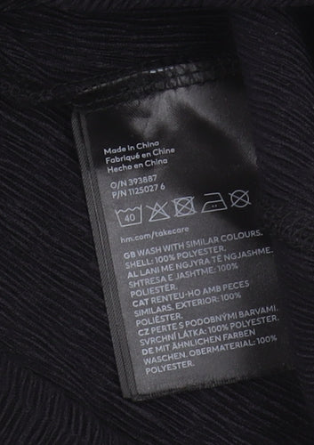 H&M Women's Black Wrap Dress, Size 12, Long Sleeve