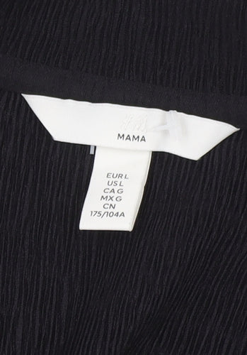 H&M Women's Black Wrap Dress, Size 12, Long Sleeve