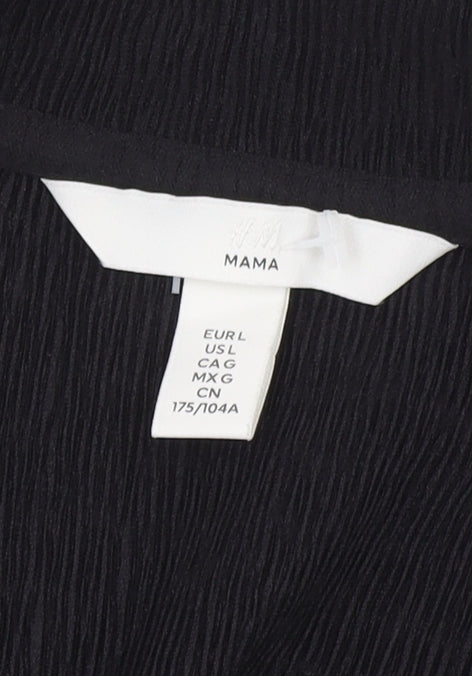 H&M Women's Black Wrap Dress, Size 12, Long Sleeve