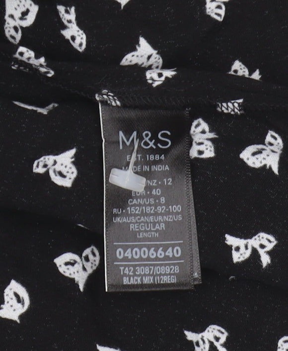 Marks and Spencer Women's Black A-Line Skirt Size 12