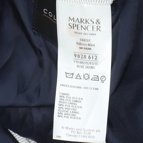 Marks & Spencer Men's Blue Blazer, Size 40R, Formal Wear