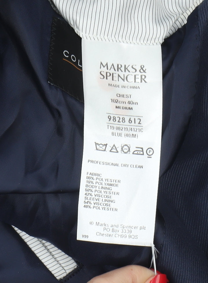 Marks & Spencer Men's Blue Blazer, Size 40R, Formal Wear