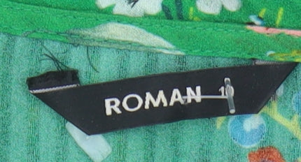 Roman Originals Green Floral Blouse, Size 10, Women's
