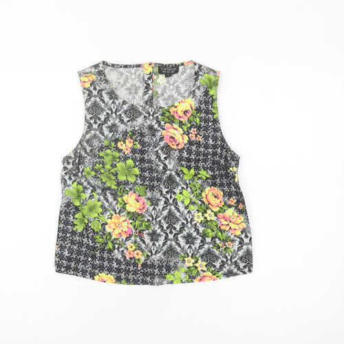 Topshop Women's Multicoloured Floral Tank Top Size 8