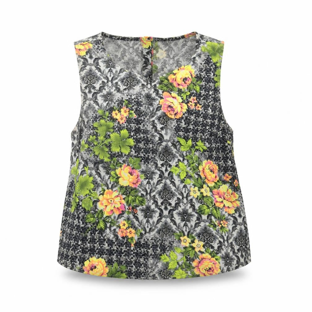 Front view of Topshop Women's Multicoloured Floral Tank Top, size 8