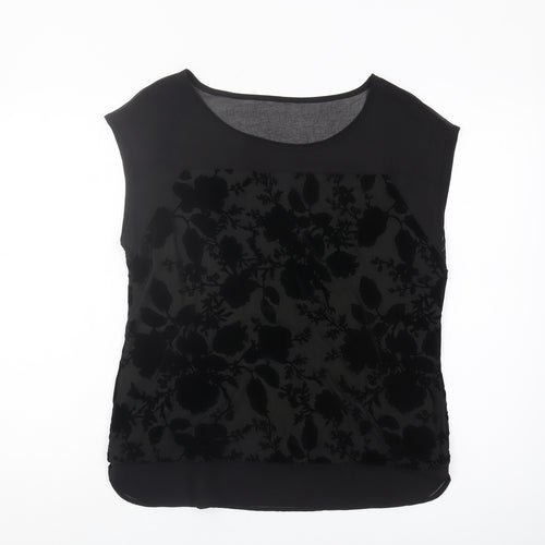 ROMAN Women's Black Floral Blouse, Size 12 - Autumn/Winter