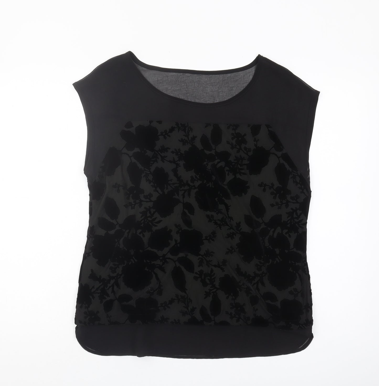 ROMAN Women's Black Floral Blouse, Size 12 - Autumn/Winter