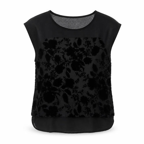 ROMAN Women's Black Floral Blouse, Size 12 - Autumn/Winter