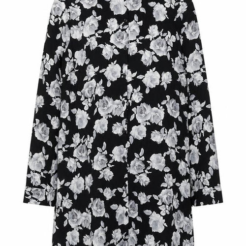 New Look Women's Black Floral Tunic Shirt Size 10