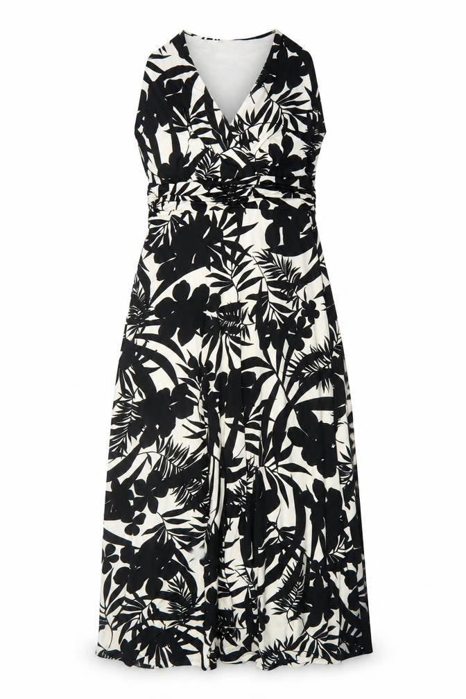 Precis Women’s Black & White Floral A-Line Dress