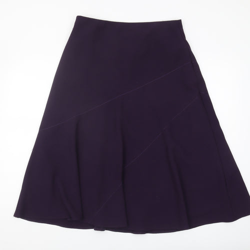 Marks and Spencer Women's Purple A-Line Midi Skirt Size 12