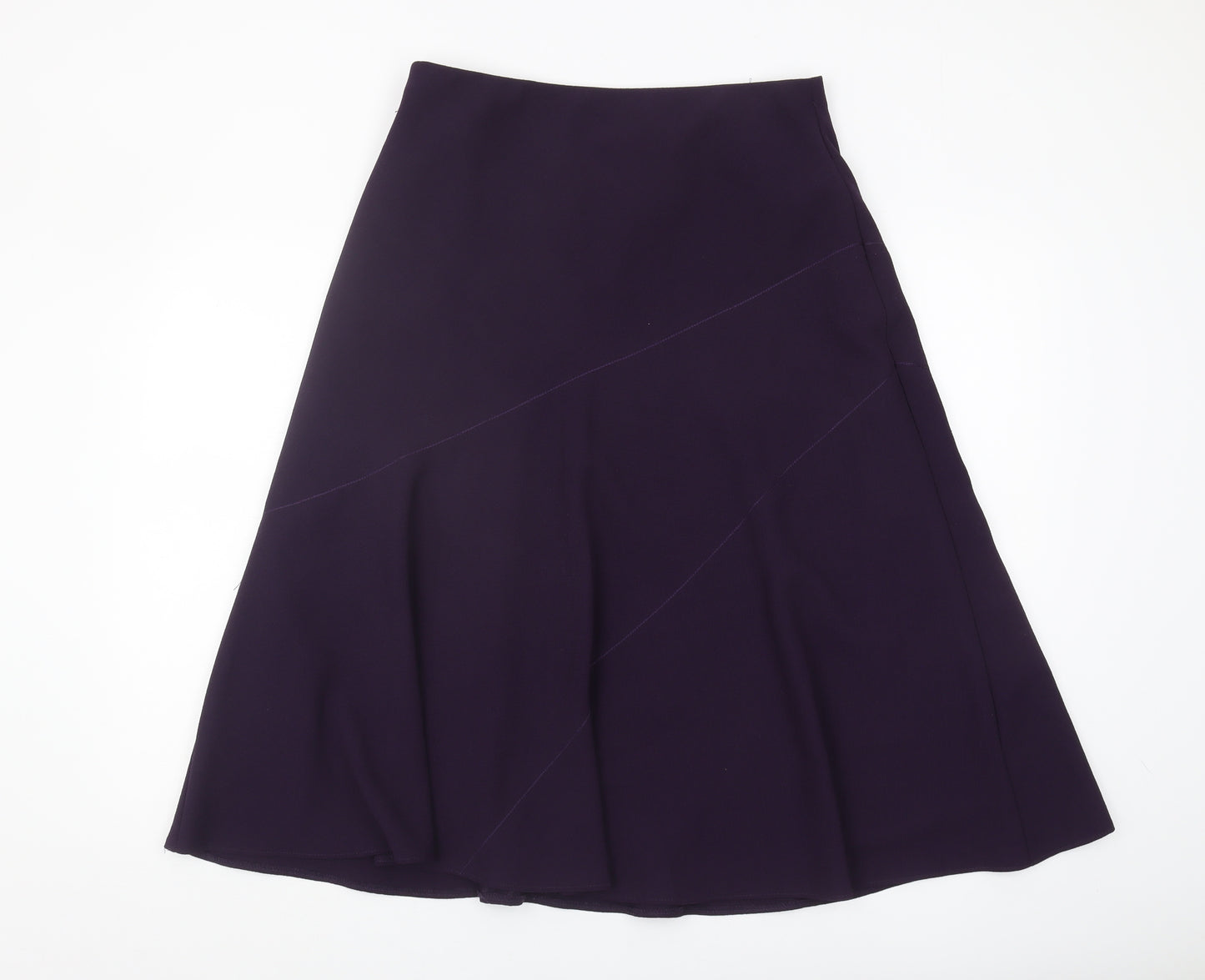 Marks and Spencer Women's Purple A-Line Midi Skirt Size 12