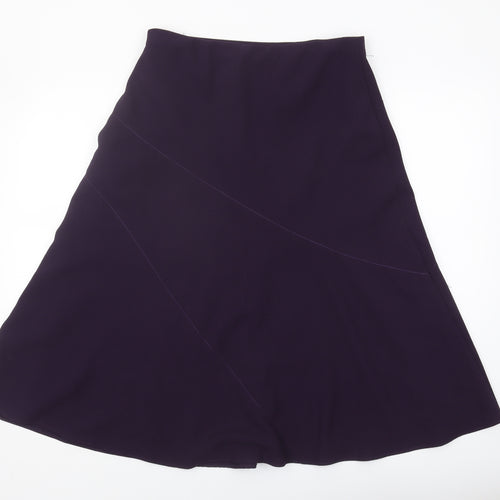 Marks and Spencer Women's Purple A-Line Midi Skirt Size 12