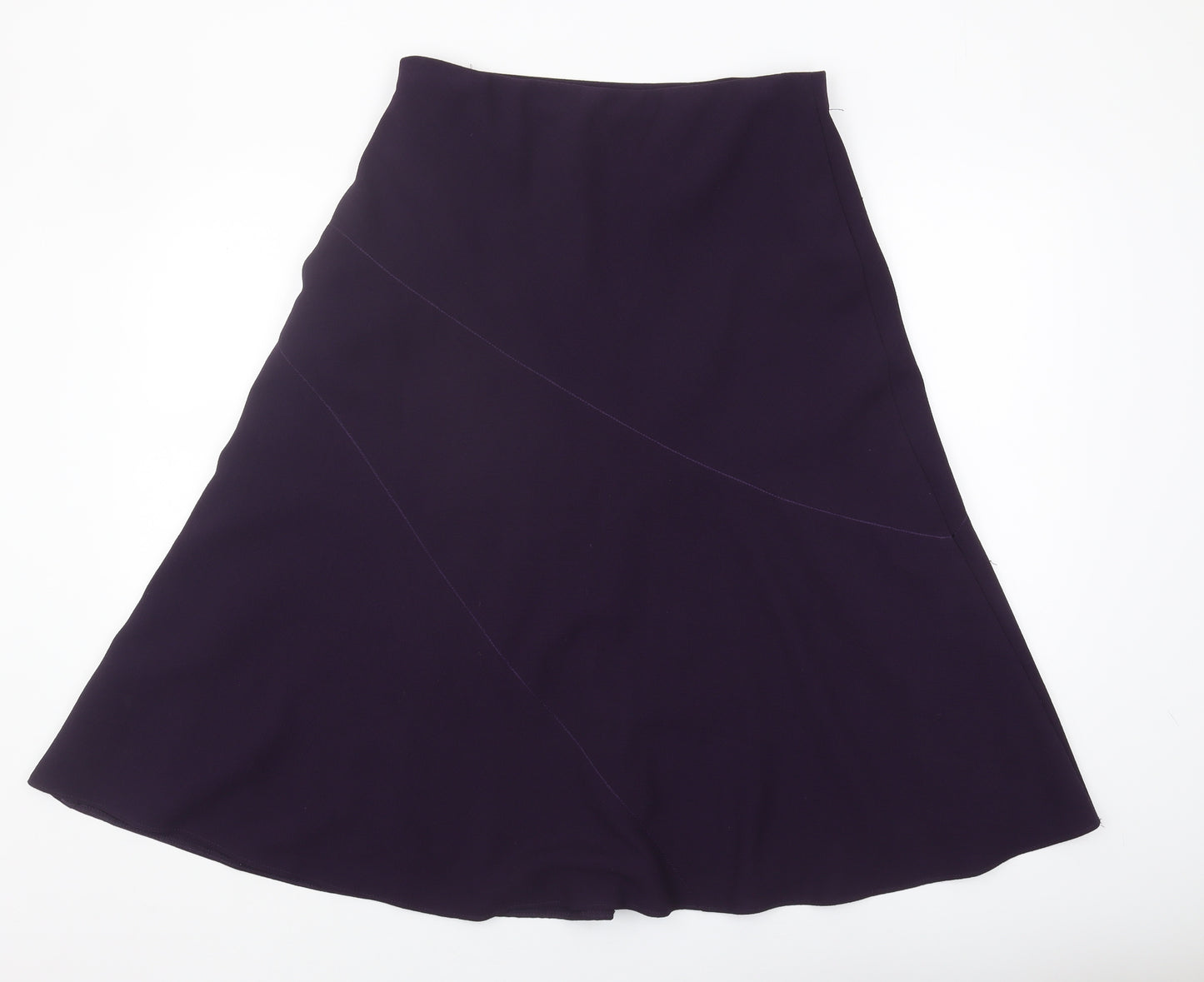 Marks and Spencer Women's Purple A-Line Midi Skirt Size 12