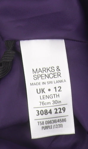 Marks and Spencer Women's Purple A-Line Midi Skirt Size 12