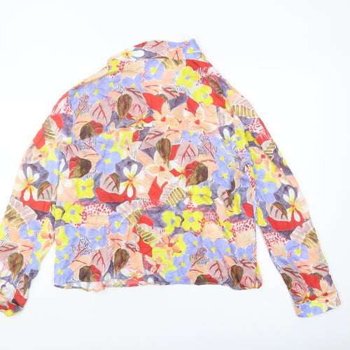 Zara Women Multicoloured Floral Button-Up Shirt L