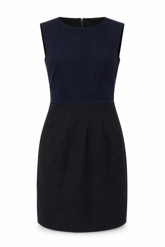 Front view of Gap Women's Black Sheath Dress, size 8, Classic Style