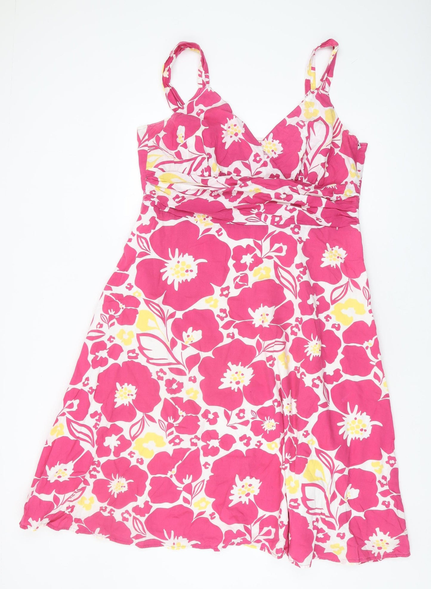 John Lewis Women's Pink Floral Sleeveless Dress Size 18