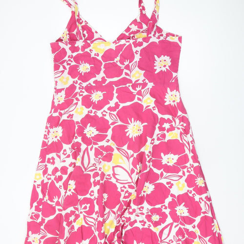 John Lewis Women's Pink Floral Sleeveless Dress Size 18