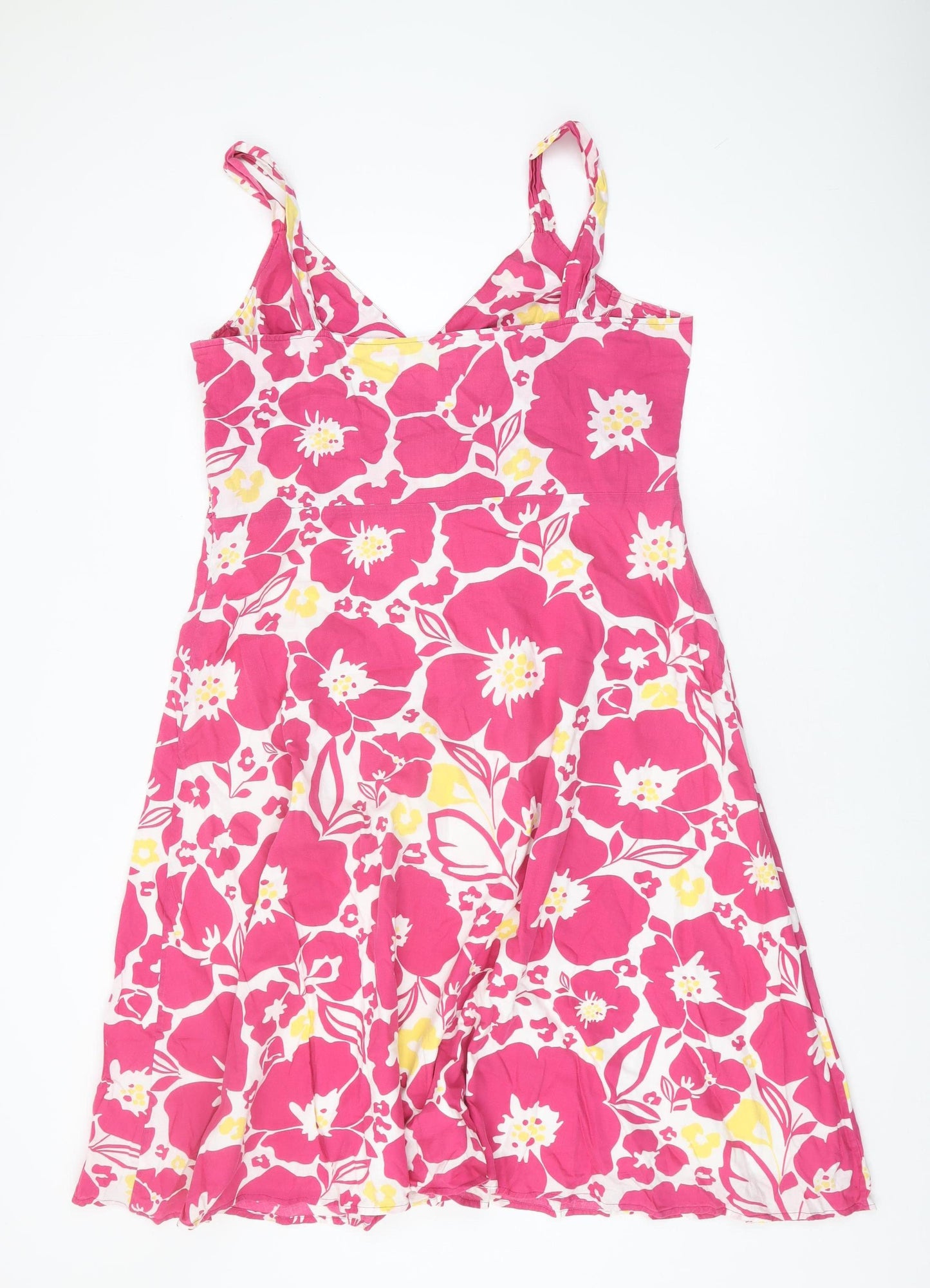 John Lewis Women's Pink Floral Sleeveless Dress Size 18