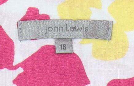 John Lewis Women's Pink Floral Sleeveless Dress Size 18
