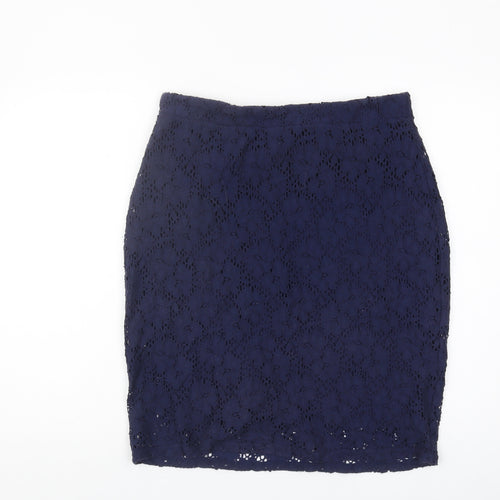 Savida Women's Blue Lace Pencil Skirt M