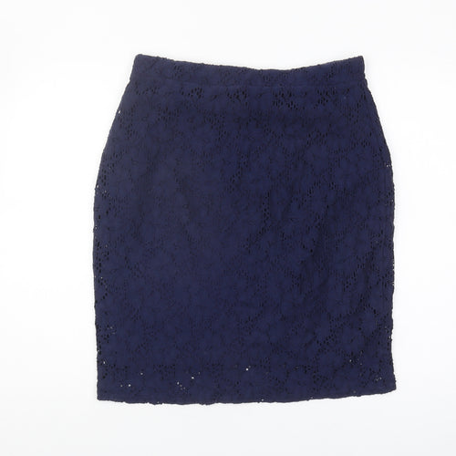 Savida Women's Blue Lace Pencil Skirt M