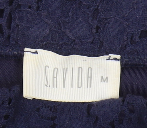 Savida Women's Blue Lace Pencil Skirt M