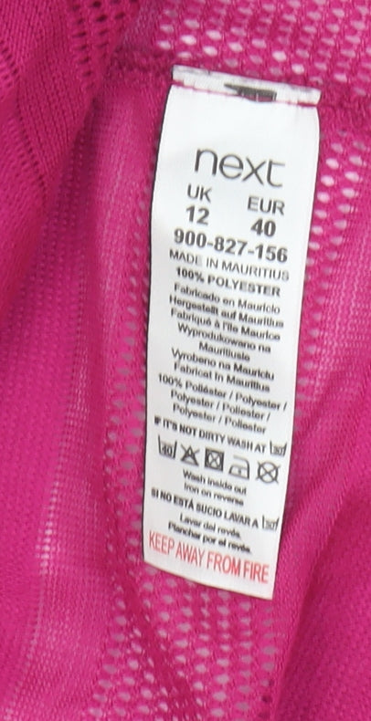 Next Women's Pink Open-Knit Cardigan Size 12
