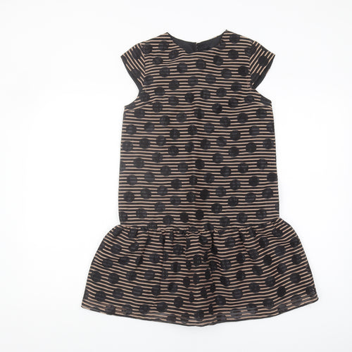 Next Girls Black Spotted Shift Dress 11 Years Casual Style
