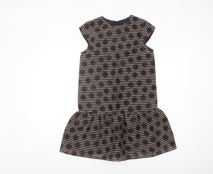 Next Girls Black Spotted Shift Dress 11 Years Casual Style