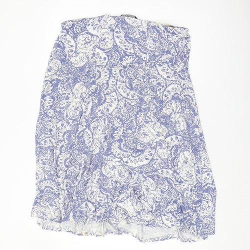 Women's Blue Paisley Skirt - Size 16