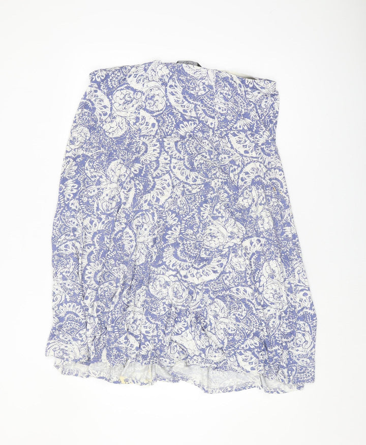 Women's Blue Paisley Skirt - Size 16