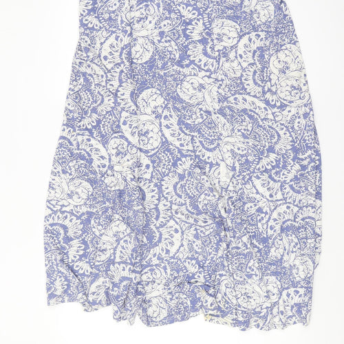 Women's Blue Paisley Skirt - Size 16