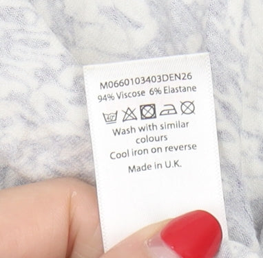 Women's Blue Paisley Skirt - Size 16