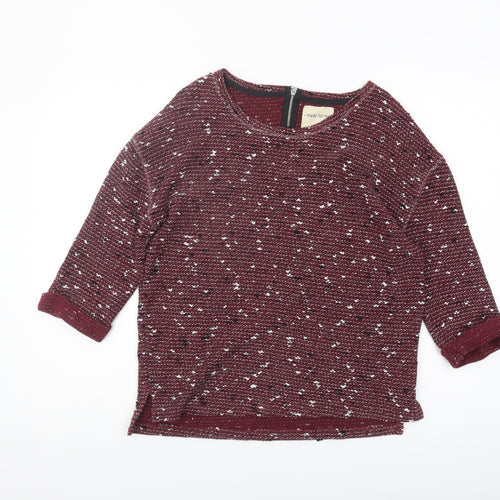 Next Women's Red Knit 3/4 Sleeve Top