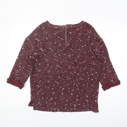 Next Women's Red Knit 3/4 Sleeve Top
