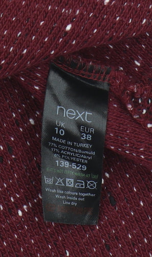Next Women's Red Knit 3/4 Sleeve Top