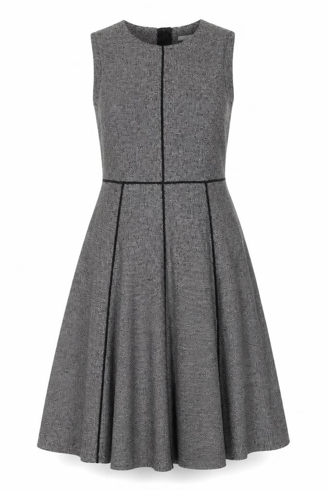 Front view of H&M Women's Grey Dress, size 12, Sleeveless, Knit