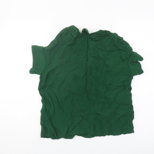 COS Women’s Green Blouse Size 14 Round Neck Short Sleeve