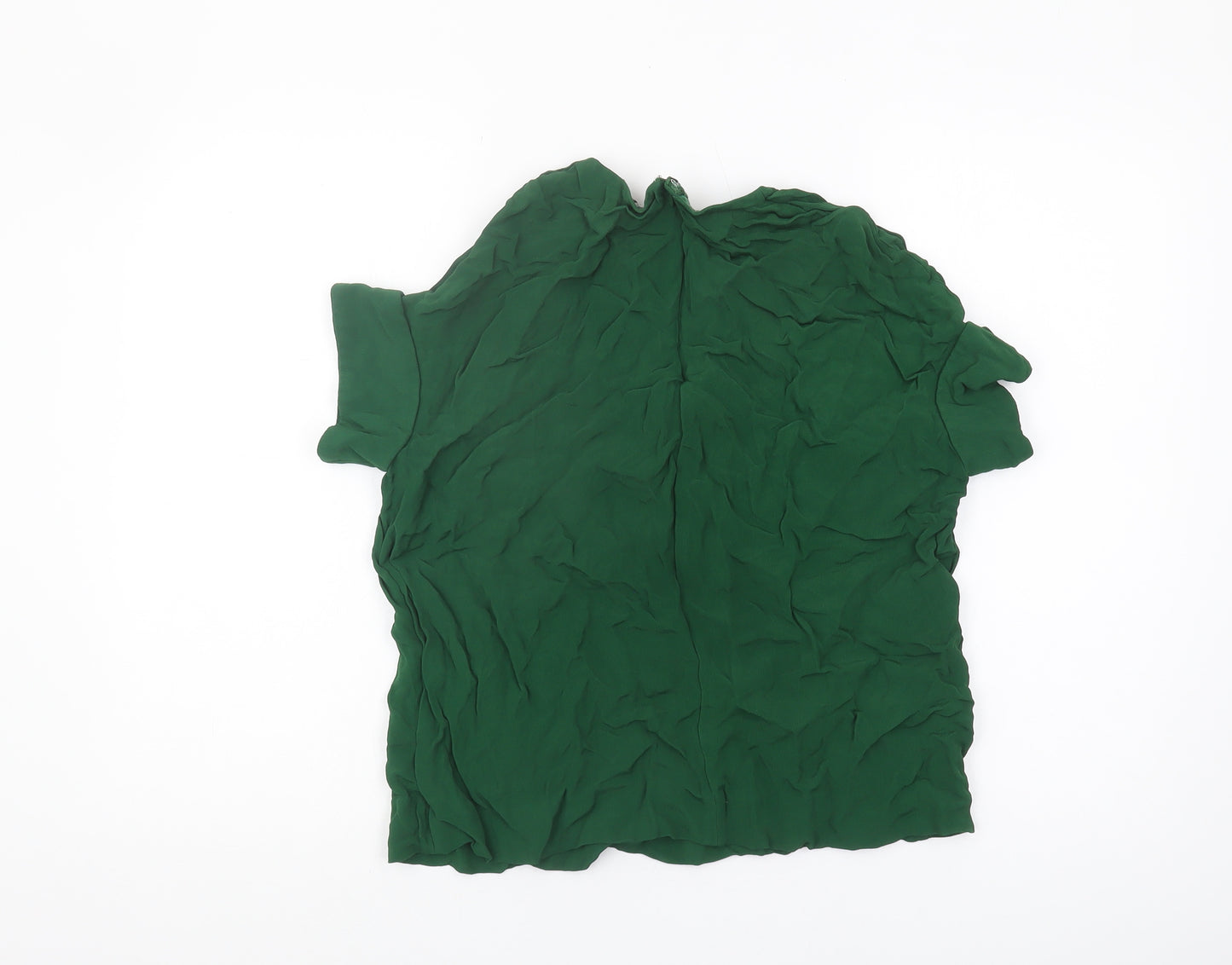 COS Women’s Green Blouse Size 14 Round Neck Short Sleeve